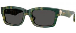Gafas de Sol - Burberry - BE4443 - 412587  GREEN CHECKERED // DARK GREY