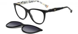 Sunglasses - Carolina Herrera - HER 0259/CS - 807 (WJ) BLACK // CLEAR + CLIP ON GREY GRADIENT POLARIZED