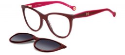Lunettes de soleil - Carolina Herrera - HER 0259/CS - LHF (WJ) BURGUNDY // CLEAR + CLIP ON GREY GRADIENT POLARIZED