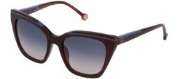 Gafas de Sol - Carolina Herrera - SHE832  - 0713 SHINY RED HAVANA // BLUE PINK GRADIENT