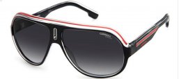 Sunglasses - Carrera - SPEEDWAY/N - T4O (9O) BLACK CRYSTAL BLACK WHITE RED // DARK GREY GRADIENT