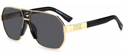 Gafas de Sol - Dsquared2 - D2 0028/S - RHL (IR) GOLD BLACK // GREY