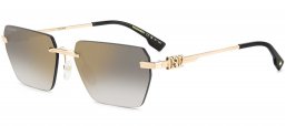 Gafas de Sol - Dsquared2 - D2 0102/S - RHL (FQ) GOLD BLACK // GREY GRADIENT GOLD MIRROR