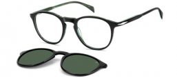 Frames - David Beckham Eyewear - DB 1018/C - R2H (UC) BLACK STRIPED GREEN // CLEAR + CLIP ON GREEN POLARIZED