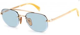 Sunglasses - David Beckham Eyewear - DB 1078/S - IDA (QZ) GOLD BEIGE HORN // AZURE PHOTOCHROMIC