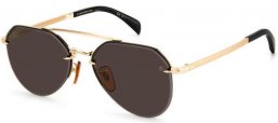 Sunglasses - David Beckham Eyewear - DB 1090/G/S - RHL (IR) GOLD BLACK // GREY