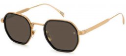 Lunettes de soleil - David Beckham Eyewear - DB 1097/S - 0NZ (IR) MATTE GOLD BLACK // GREY