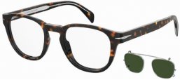 Lunettes de vue - David Beckham Eyewear - DB 1117/CS - 086 (QT) HAVANA // CLEAR + CLIP ON GREEN