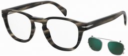 Monturas - David Beckham Eyewear - DB 1117/CS - 2W8 (MT) GREY HORN // CLEAR + CLIP ON GREEN MIRROR