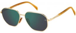 Lunettes de soleil - David Beckham Eyewear - DB 1132/F/S - F6W (MT) GOLD HORN // GREEN MIRROR
