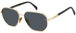 Lunettes de soleil - David Beckham Eyewear - DB 1132/F/S - RHL (IR) GOLD BLACK // GREY