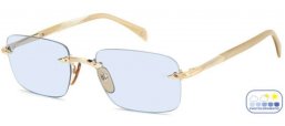 Lunettes de soleil - David Beckham Eyewear - DB 1195/S - IDA (QZ) GOLD BEIGE HORN // AZURE PHOTOCHROMIC