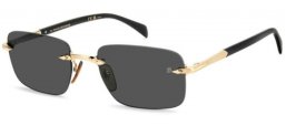 Lunettes de soleil - David Beckham Eyewear - DB 1195/S - RHL (IR) GOLD BLACK // GREY