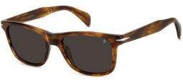 Lunettes de soleil - David Beckham Eyewear - DB 1197/S - EX4 (IR) BROWN HORN // GREY
