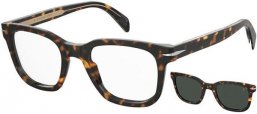 Monturas - David Beckham Eyewear - DB 7043/CS - 086 (M9) DARK HAVANA // + CLIP ON GREY POLARIZED