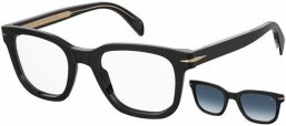 Monturas - David Beckham Eyewear - DB 7043/CS - 2M2 (Z7) BLACK GOLD // + CLIP ON BLUE GRADIENT POLARIZED