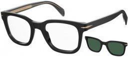 Monturas - David Beckham Eyewear - DB 7043/CS - 807 (UC) BLACK // + CLIP ON GREEN POLARIZED