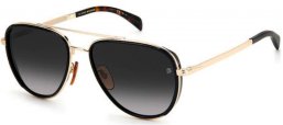 Lunettes de soleil - David Beckham Eyewear - DB 7068/G/S - RHL (9O) GOLD BLACK // DARK GREY GRADIENT