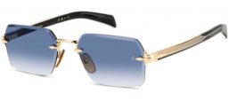 Sunglasses - David Beckham Eyewear - DB 7109/S - RHL (08) GOLD BLACK // DARK BLUE GRADIENT