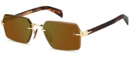 Sunglasses - David Beckham Eyewear - DB 7109/S - T5U (MT) GOLD // GREEN MIRROR