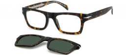 Lunettes de soleil - David Beckham Eyewear - DB 7129/CS - 086 (UC) HAVANA // CLEAR + CLIP ON GREEN POLARIZED