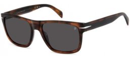 Lunettes de soleil - David Beckham Eyewear - DB 7150/S - EX4 (IR) BROWN HORN // GREY
