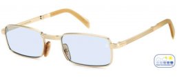Sunglasses - David Beckham Eyewear - DB 99/ORIGAMI - IDA (QZ) GOLD BEIGE HORN // AZURE PHOTOCROMIC