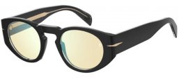 Sunglasses - David Beckham Eyewear - DB 7033/S - 2M2 (G6) BLACK GOLD // BLUE