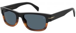 Lunettes de soleil - David Beckham Eyewear - DB 7035/S - 37N (KU) BLACK HORN // BLUE GREY