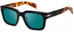 Sunglasses - David Beckham Eyewear - DB 7100/S - WR7 (MT) BLACK HAVANA // GREEN MIRROR