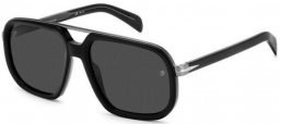 Gafas de Sol - David Beckham Eyewear - DB 7101/S - ANS (M9) BLACK DARK RUTHENIUM // GREY POLARIZED