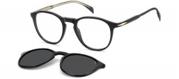 Monturas - David Beckham Eyewear - DB 1018/C - 807 (M9) BLACK // CLEAR + CLIP ON GREY POLARIZED