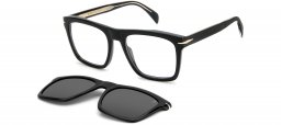 Monturas - David Beckham Eyewear - DB 7000/CS - 807 (M9) BLACK // + CLIP ON GREY POLARIZED