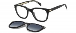 Monturas - David Beckham Eyewear - DB 7043/CS - 2M2 (Z7) BLACK GOLD // + CLIP ON BLUE GRADIENT POLARIZED