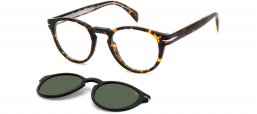 Monturas - David Beckham Eyewear - DB 7104/CS - 086 (UC) HAVANA // CLEAR + CLIP ON GREEN POLARIZED