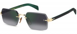 Gafas de Sol - David Beckham Eyewear - DB 7109/S - PEF (NU) GOLD // GREY GRADIENT GREEN MIRROR