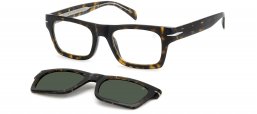 Monturas - David Beckham Eyewear - DB 7129/CS - 086 (UC) HAVANA // CLEAR + CLIP ON GREEN POLARIZED