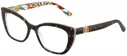 Monturas - Dolce & Gabbana - DG3398 - 3217  HAVANA ON WHITE BARROW