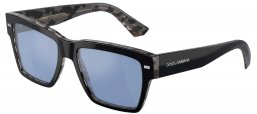Gafas de Sol - Dolce & Gabbana - DG4431 - 34031U  BLACK ON GREY HAVANA // LIGHT BLUE MIRROR SILVER