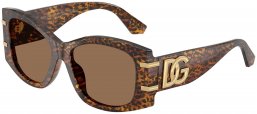 Gafas de Sol - Dolce & Gabbana - DG4501 - 347073  TRANSPARENT LEOPARD // DARK BROWN