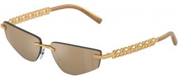 Sunglasses - Dolce & Gabbana - DG2301 - 02/03 GOLD // CLEAR MIRROR REAL YELLOW GOLD