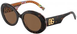 Sunglasses - Dolce & Gabbana - DG4448 - 321773  HAVANA ON WHITE BARROW // DARK BROWN