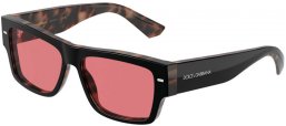 Lunettes de soleil - Dolce & Gabbana - DG4451 - 34177N HAVANA BLACK ON RED // BROWN PURPLE