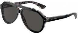 Lunettes de soleil - Dolce & Gabbana - DG4452 - 340387  HAVANA BLACK ON GREY // DARK GREY