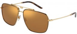 Sunglasses - Dolce & Gabbana - DG2264 - 02/73 GOLD BROWN // BROWN MIRROR GOLD