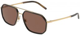 Sunglasses - Dolce & Gabbana - DG2285 - 02/73 GOLD HAVANA // DARK BROWN