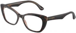 Lunettes de vue - Dolce & Gabbana - DG3360 - 3256 HAVANA ON BROWN TRANSPARENT