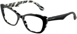 Lunettes de vue - Dolce & Gabbana - DG3360 - 3372 BLACK ON ZEBRA