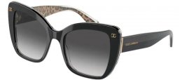 Gafas de Sol - Dolce & Gabbana - DG4348 - 32998G TOP BLACK ON LEO BROWN // GREY GRADIENT