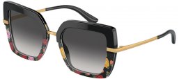 Sunglasses - Dolce & Gabbana - DG4373 - 34008G BLACK ON WINTER FOLWERS PRINT // BLACK GRADIENT GREY